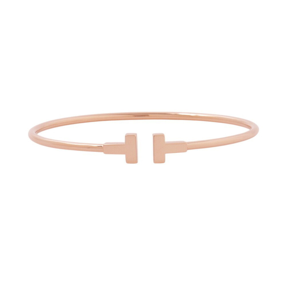 Tiffany & Co. T Narrow Wire Medium Bracelet in 18K Pink Gold (60010773) - Ban...